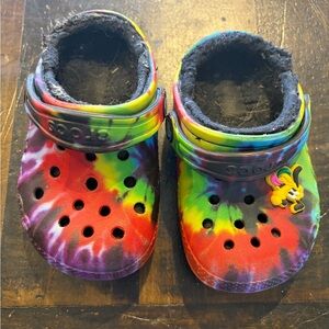 CROCS Kids Tie-Dye Clogs with Cartoon Charm